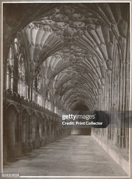The Scriptorium, Gloucester, 1919. The foundation stone of the cathedral was laid in 1089 and the church was consecrated in 1100. It did not actually...