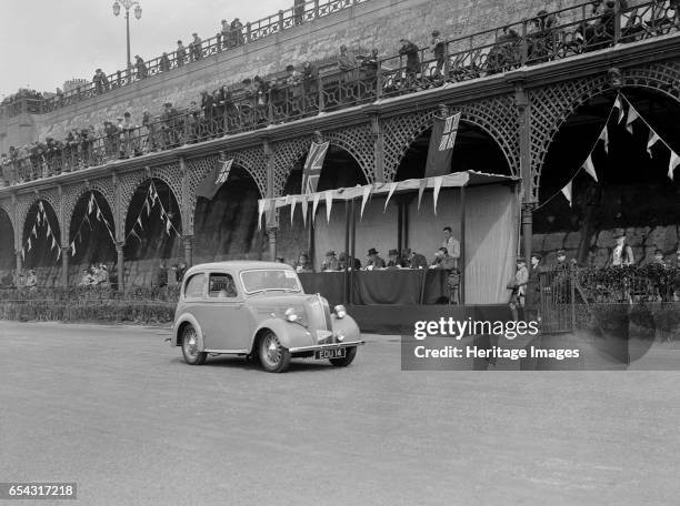 Standard Flying 8 of J Yates at the RAC Rally, Madeira Drive, Brighton, 1939. Artist: Bill Brunell. Standard Flying Standard 8 1021 cc. Vehicle Reg....