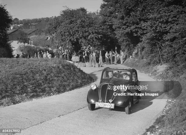 Fiat Topolino of J Eason-Gibson competing in the VSCC Croydon Speed Trials, 1937. Artist: Bill Brunell. Fiat Topolino 1937 569 cc. Vehicle Reg. No....