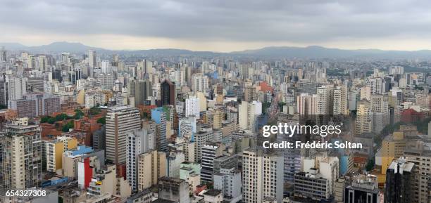 View of city skyscrapers in Sao Paulo on November 15, 2015 in Sao Paulo, Brazil.