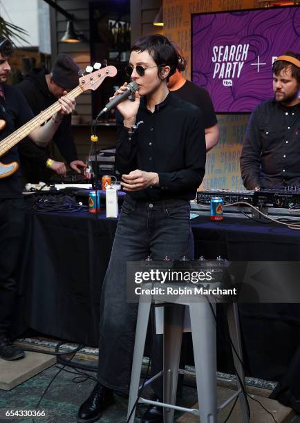 Channy Leaneagh of Polica performs at TBS Search Party StoreFront on March 16, 2017 in Austin, Texas.