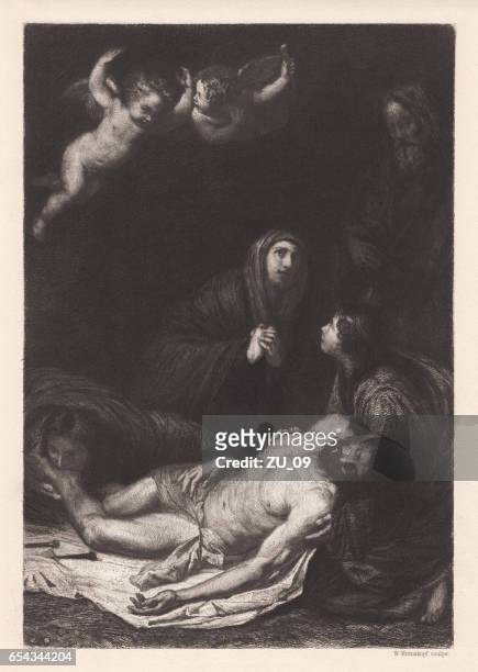 出身在十字架上，畫的裡韋拉，那不勒斯，出版 1884年 - angel of death 幅插畫檔、美工圖案、卡通及圖標