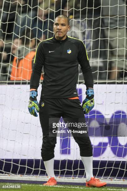 Goalkeeper Boy Waterman of Apoel FCduring the UEFA Europa League round of 16 match between RSC Anderlecht and APOEL on March 16, 2017 at Constant...