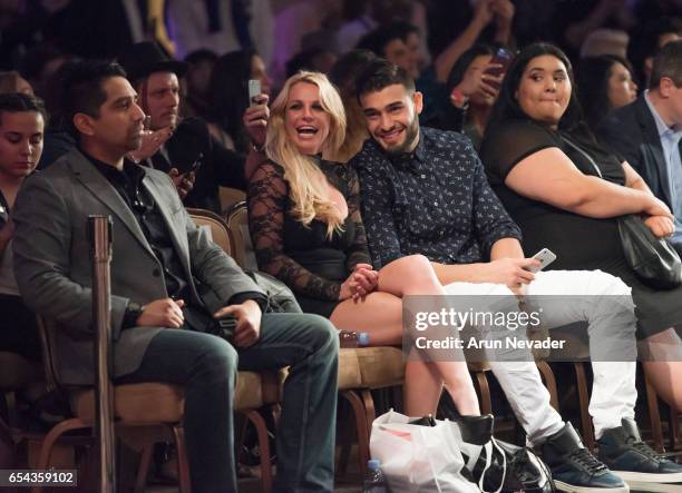 Singer Britney Spears attends Art Hearts Fashion LAFW Fall/Winter 2017 - Day 3 at The Beverly Hilton Hotel on March 16, 2017 in Beverly Hills,...