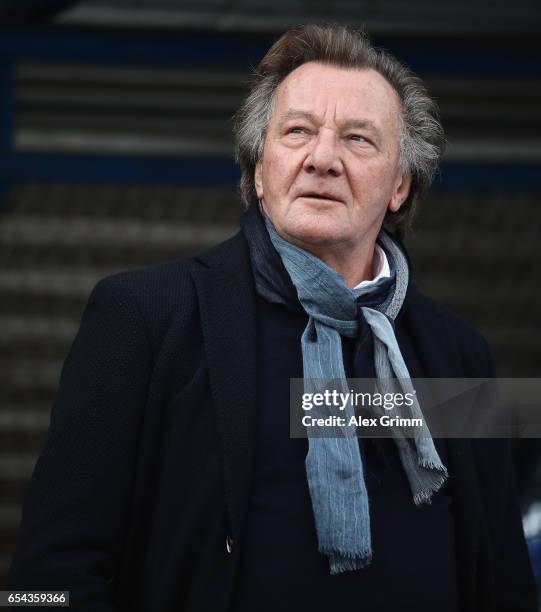 Harald Strutz, outgoing president of Mainz looks on prior to the Bundesliga match between SV Darmstadt 98 and 1. FSV Mainz 05 at...