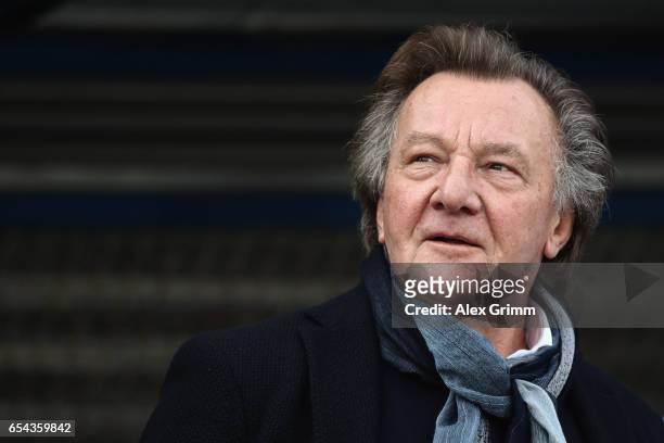 Harald Strutz, outgoing president of Mainz looks on prior to the Bundesliga match between SV Darmstadt 98 and 1. FSV Mainz 05 at...