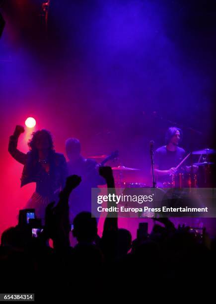 Vicky Larraz performs during 'Ole, ole' concert at Joy Eslava club on March 16, 2017 in Madrid, Spain.