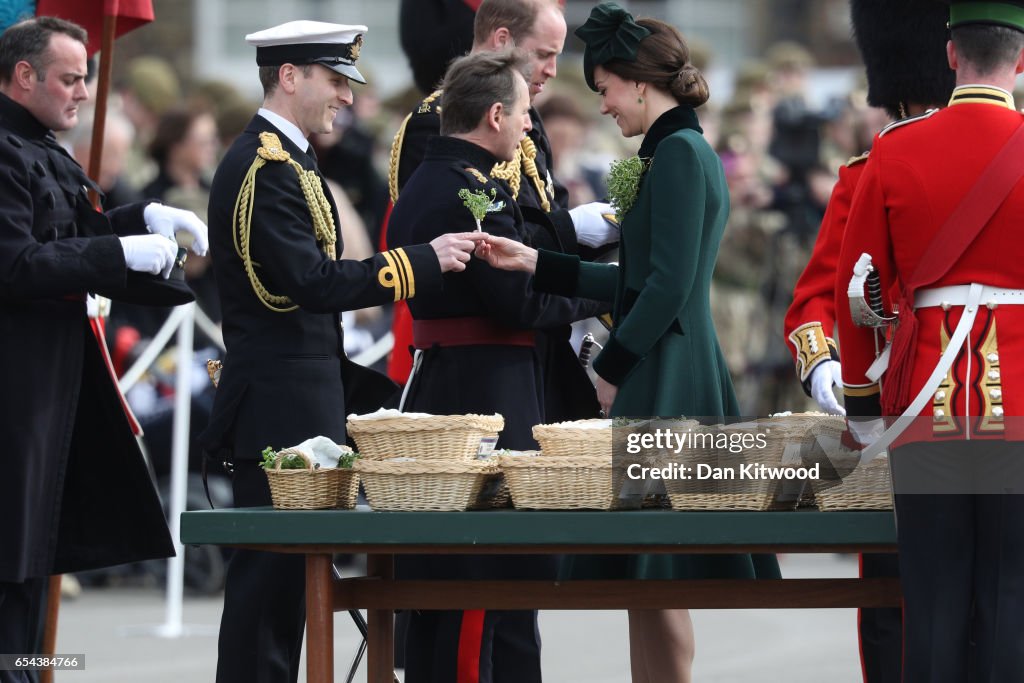 The Duke And Duchess Of Cambridge Attend The Irish Guards St Patrick's Day Parade