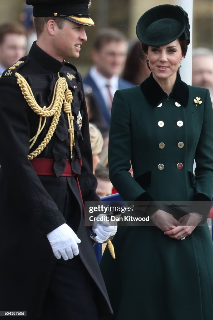 The Duke And Duchess Of Cambridge Attend The Irish Guards St Patrick's Day Parade