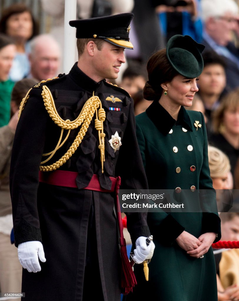 The Duke And Duchess Of Cambridge Attend The Irish Guards St Patrick's Day Parade