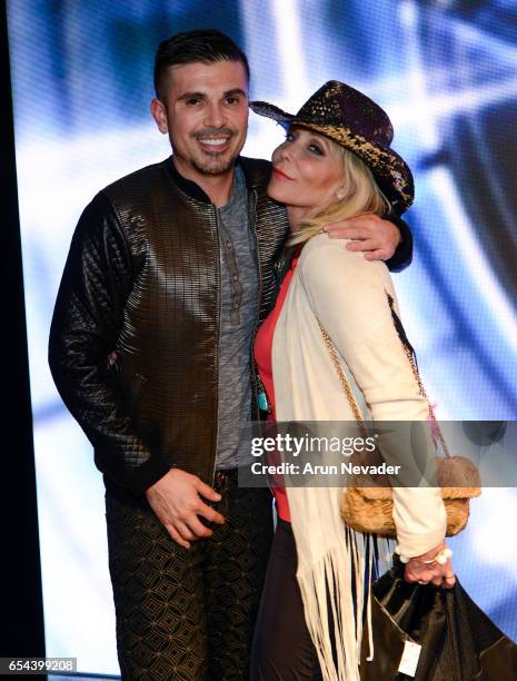 Designer/producer Erik Rosete and actress Pamela Bach-Hasselhoff attend Art Hearts Fashion LAFW Fall/Winter 2017 - Day 3 at The Beverly Hilton Hotel...