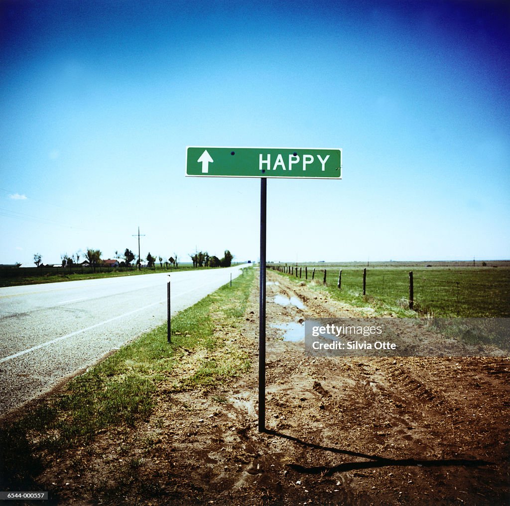 Happy Routing Happy Road Sign High-Res Stock Photo - Getty Images
