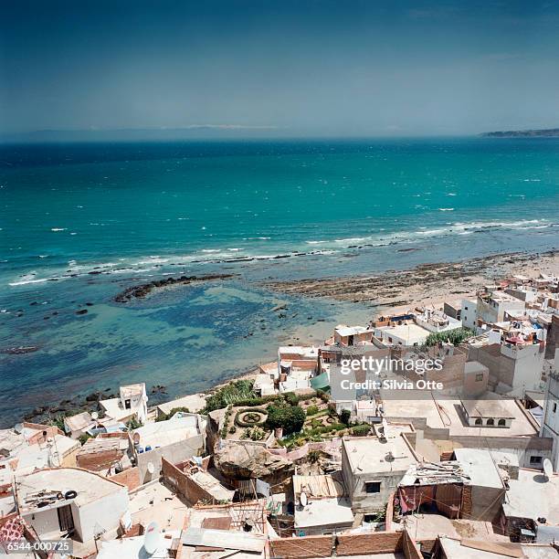 tangiers and ocean - tangier stock pictures, royalty-free photos & images