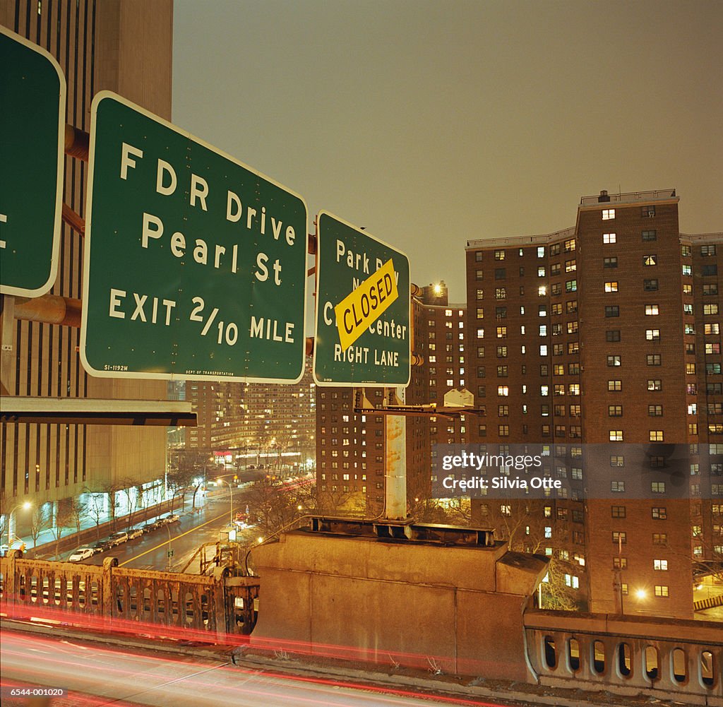 Destination Signs at Night