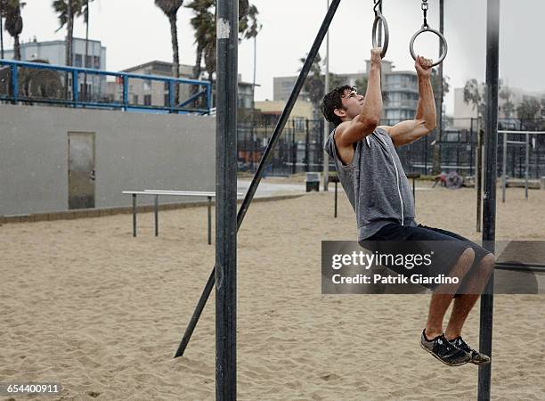 rainy day workout - wet sweatshirt stock-fotos und bilder