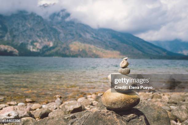 jenny lake, grand teton national park - balanced rocks stock pictures, royalty-free photos & images