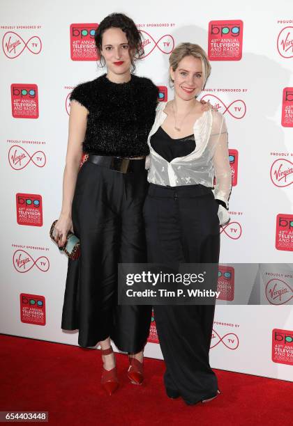 Phoebe Waller-Bridge and Jenny Rainsford attend the Broadcasting Press Guild Television & Radio Awards at Theatre Royal on March 17, 2017 in London,...