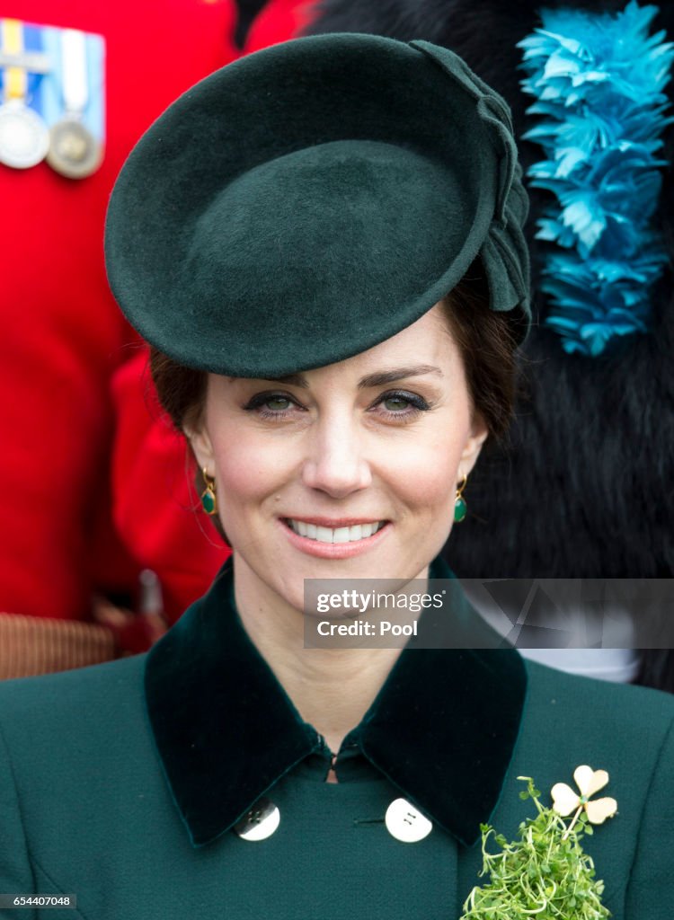The Duke And Duchess Of Cambridge Attend The Irish Guards St Patrick's Day Parade