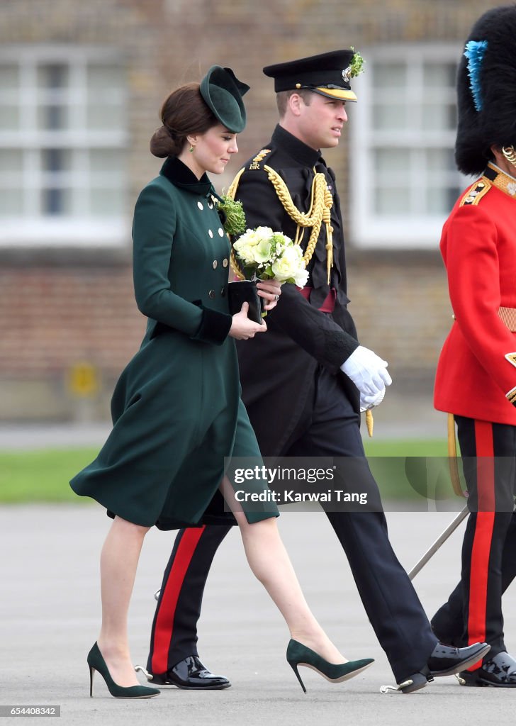 The Duke And Duchess Of Cambridge Attend The Irish Guards St Patrick's Day Parade