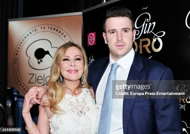 Ana Obregon and Alex Lequio attend the presentation of 'Gin Oro' at Zielou club on March 16, 2017 in Madrid, Spain.