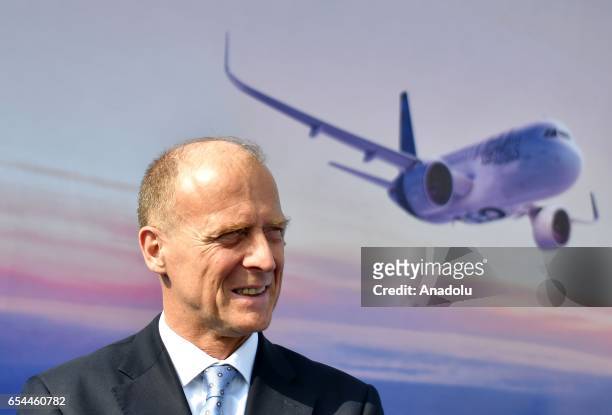 Tom Enders, Chief executive officer of Airbus Group NV, speaks during the ground-breaking ceremony for the Airbus India Training Centre in New Delhi,...