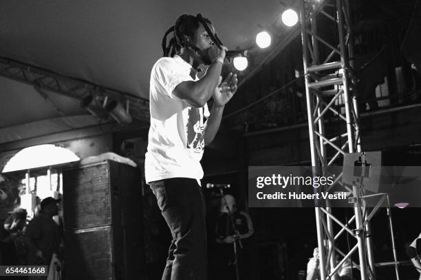 Recording artist Denzel Curry performs onstage at the Mass Appeal music showcase during 2017 SXSW Conference and Festivals at Stubbs on March 16,...