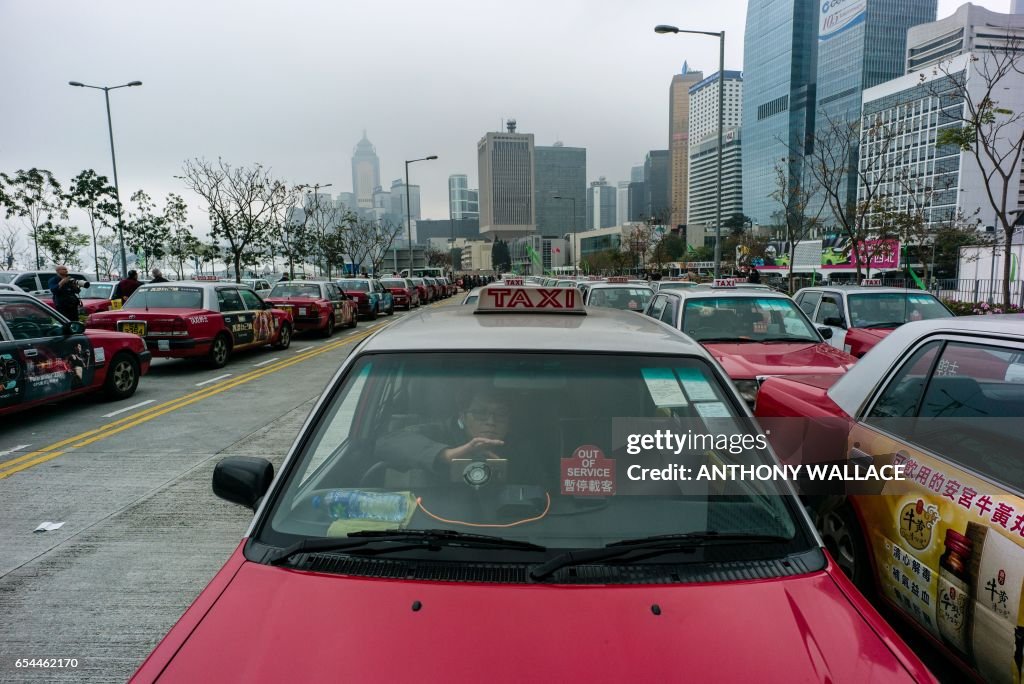 HONG KONG-ECONOMY-TRANSPORT-TAXIS-PROTEST