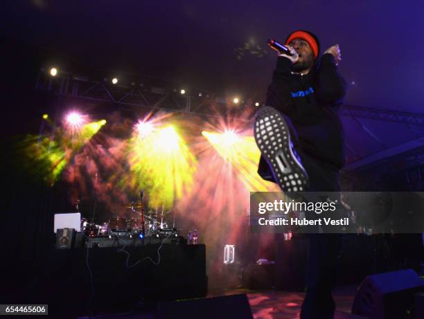 Rapper MadeinTYO performs onstage at the Mass Appeal music showcase during 2017 SXSW Conference and Festivals at Stubbs on March 16, 2017 in Austin,...