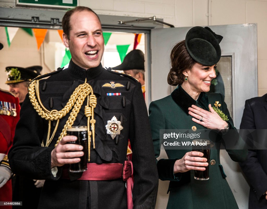 The Duke And Duchess Of Cambridge Attend The Irish Guards St Patrick's Day Parade