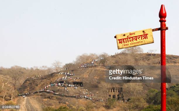 Devotees thronged to the Kanheri caves at the Sanjay Gandhi National park. , Borivali, for Mahashivratri.