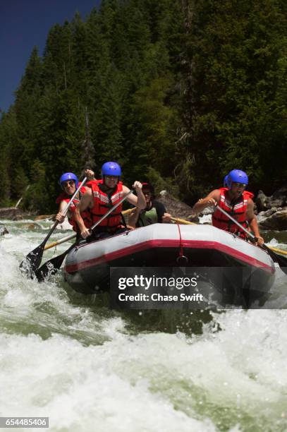 whitewater rafting in lochsa river - lochsa river stock pictures, royalty-free photos & images