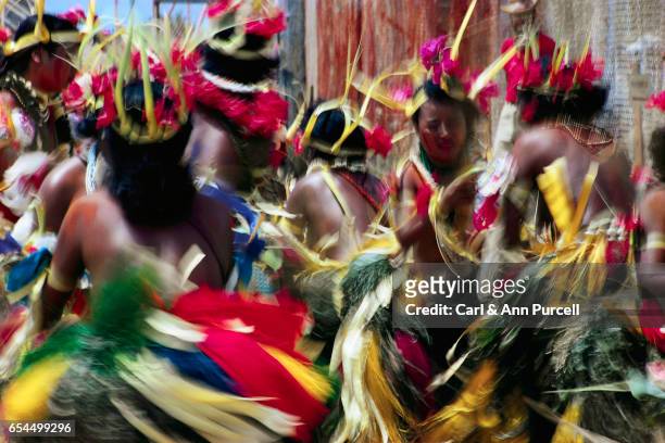 micronesians dancing in native dress - micronesia stock pictures, royalty-free photos & images