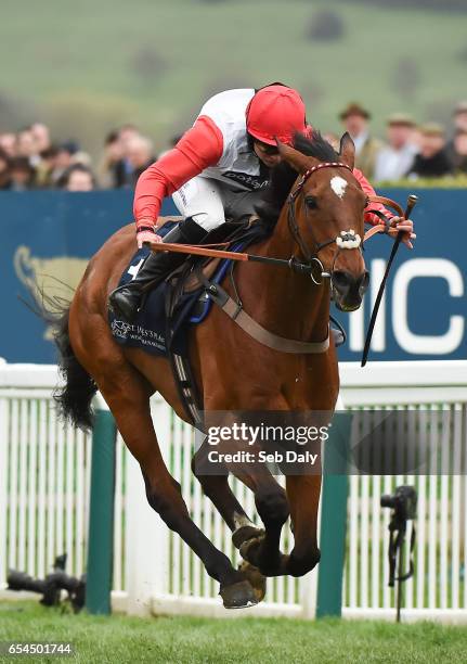 Cheltenham , United Kingdom - 17 March 2017; Pacha Du Polder, with Bryony Frost up, on their way to winning the St James's Place Foxhunter Challenge...