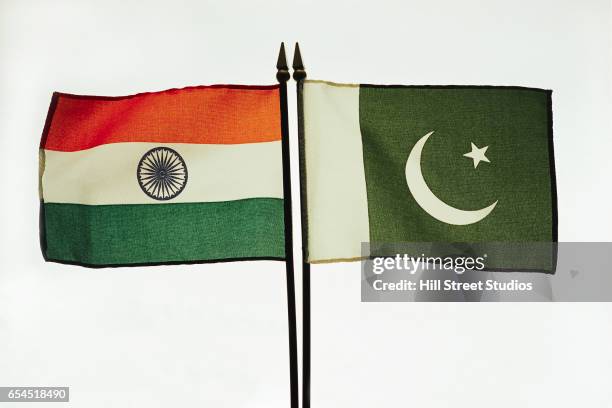 flags of india and pakistan - pakistani flag stock pictures, royalty-free photos & images