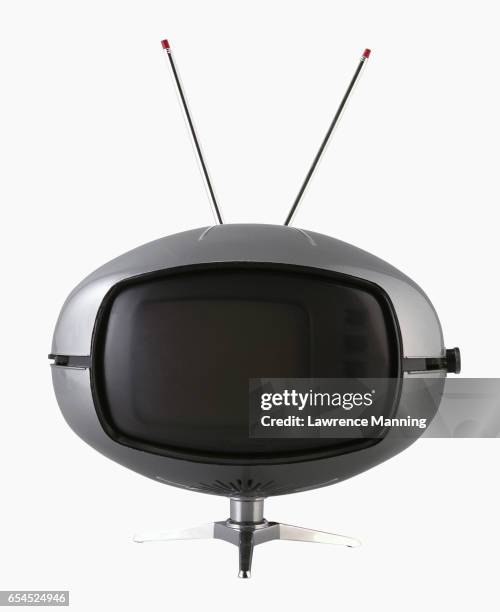 futuristic antique television - tragbarer fernseher stock-fotos und bilder