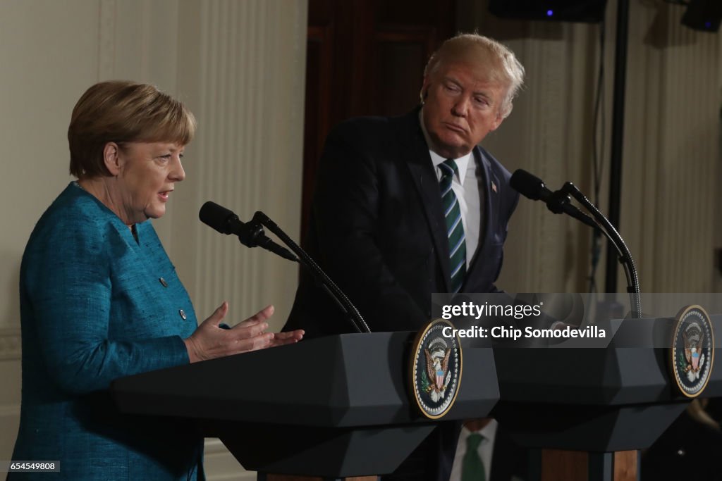 Donald Trump Holds Joint Press Conference With German Chancellor Angela Merkel