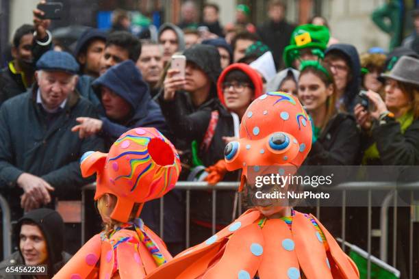 St Patrick Day Parade 2017 in Dublin's city center. This year edition of St Patrick's Festival takes place from March 16th-19th, and brings 3,000...