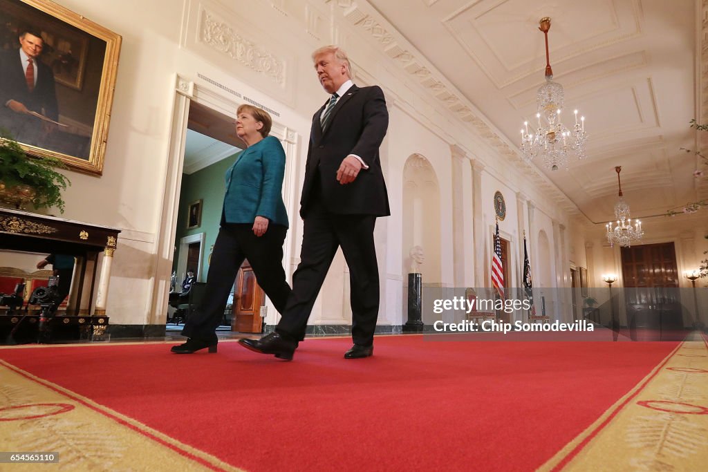 Donald Trump Holds Joint Press Conference With German Chancellor Angela Merkel