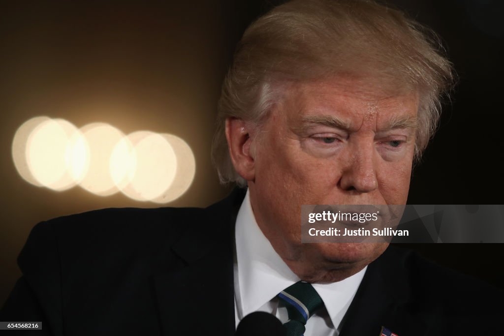 Donald Trump Holds Joint Press Conference With German Chancellor Angela Merkel