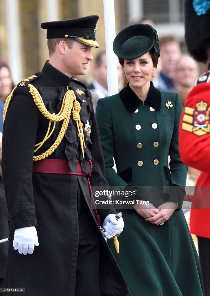 The Duke And Duchess Of Cambridge Attend The Irish Guards St Patrick's Day Parade