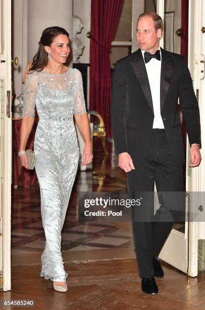 Prince William, Duke Of Cambridge and Catherine, Duchess of Cambridge arrives for a dinner hosted by Her Majesty's Ambassador to France, Edward...