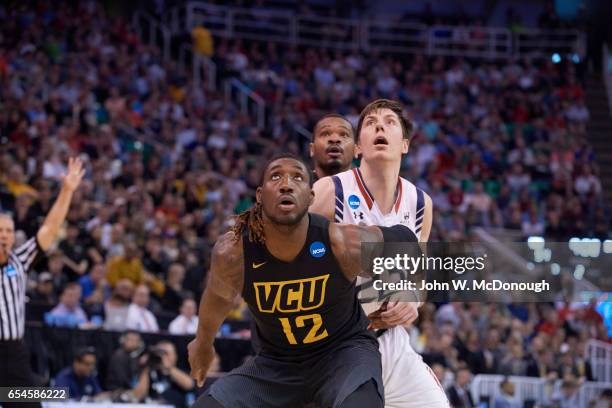 Playoffs: Virginia Commonwealth Mo Alie-Cox in action vs St. Mary's Dane Pineau at Vivint Smart Home Arena. Salt Lake City, UT 3/16/2017 CREDIT: John...