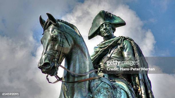 statue of king frederick ii of prussia, berlin - bronze statue stock pictures, royalty-free photos & images