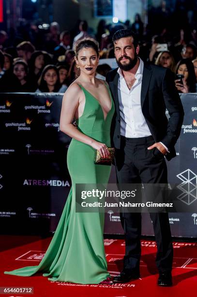 Blanca Suarez and Mario Casas attend the red carpet of the Gala Inaguration during the 20th Malaga Spanish Film Festival at the Cervantes Theater on...