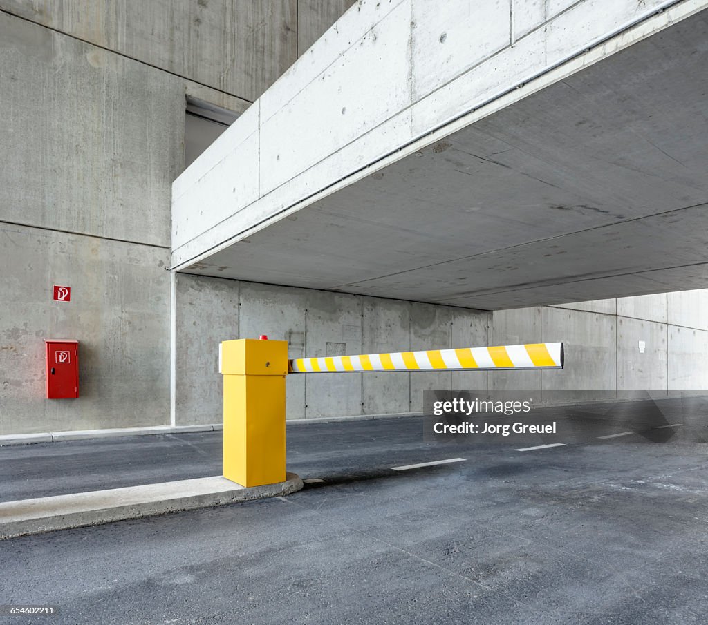 Boom barrier in car park