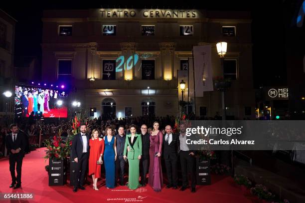 Spanish actors Kiko Martinez, Carmen Machi, Mercedes Gamero, Secun de la Rosa, Blanca Suarez, director Alex de la Iglesia, Carolina Bang, Jaime...