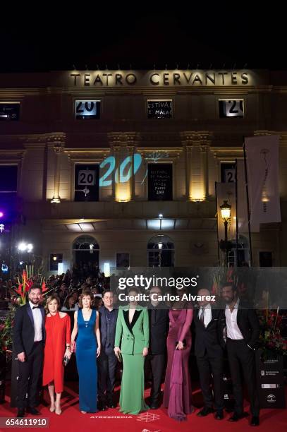 Spanish actors Kiko Martinez, Carmen Machi, Mercedes Gamero, Secun de la Rosa, Blanca Suarez, director Alex de la Iglesia, Carolina Bang, Jaime...