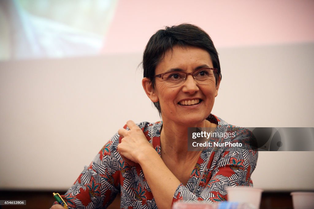 Far left candidate to the presidential election Nathalie Arthaud in Toulouse