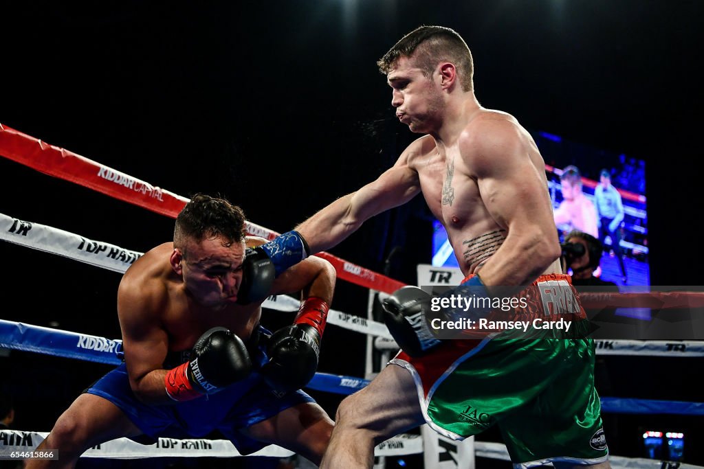 New York , United States - 17 March 2017; Larry Fryers, right, in ...