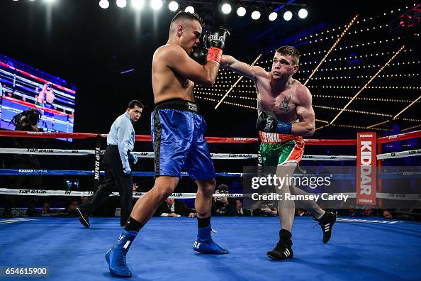 New York , United States - 17 March 2017; Larry Fryers, right, in ...